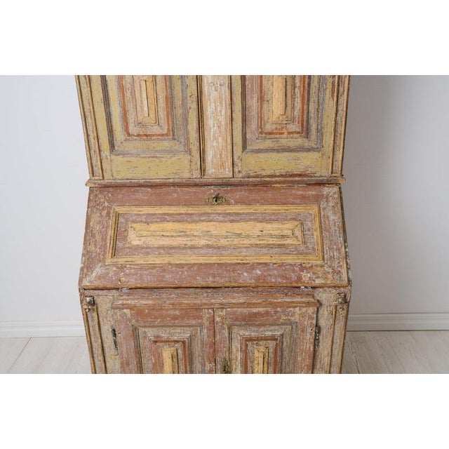 Antique Folk Art Rustic Swedish Writing Cabinet, 1820 For Sale - Image 10 of 13