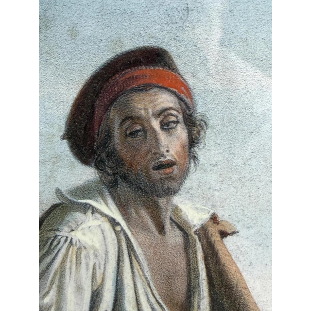 Glass Léopold Robert, L’Improvisateur, 1845, Glass & Wood & Paper For Sale - Image 7 of 14