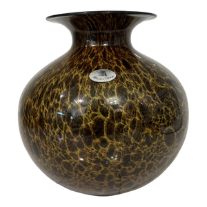 Vintage MCM Maestri Vetrai Murano Style Leopard Glass Vase