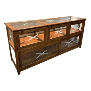 Vintage Display Counter in Teak For Sale