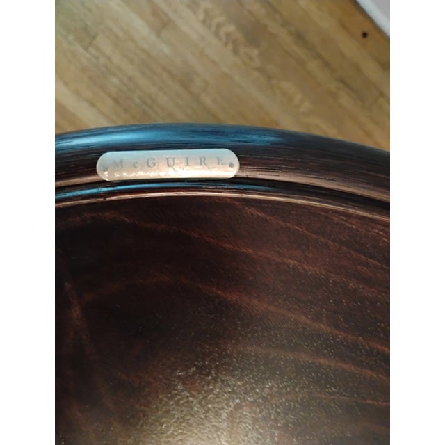 Vintage McGuire Rattan 3 Tiered Bar Cart For Sale - Image 10 of 11