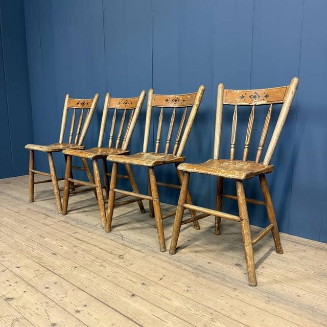 Wood Dutch Painted Kitchen Chairs, Set of 4 For Sale - Image 7 of 18