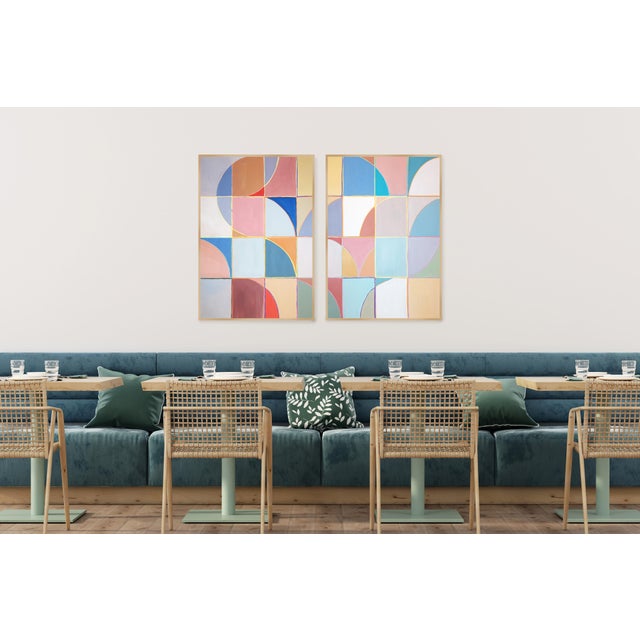 2026, Modern Minimalism, Abstract Geometric Painting Diptych Of For Sale In Miami - Image 6 of 9