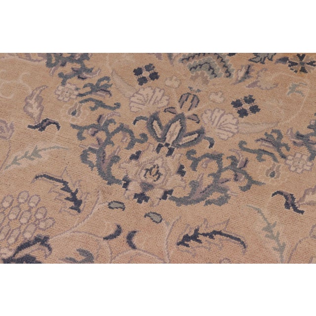1990s Shabby Chic Tan/Beige Wool Rug - 8'3'' X 9'11'' For Sale - Image 5 of 10