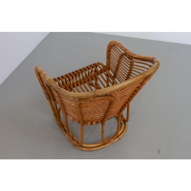 Danish Rattan Lounge Chair by Tove Kindt-Larsen for R. Wengler, 1940s For Sale - Image 16 of 18