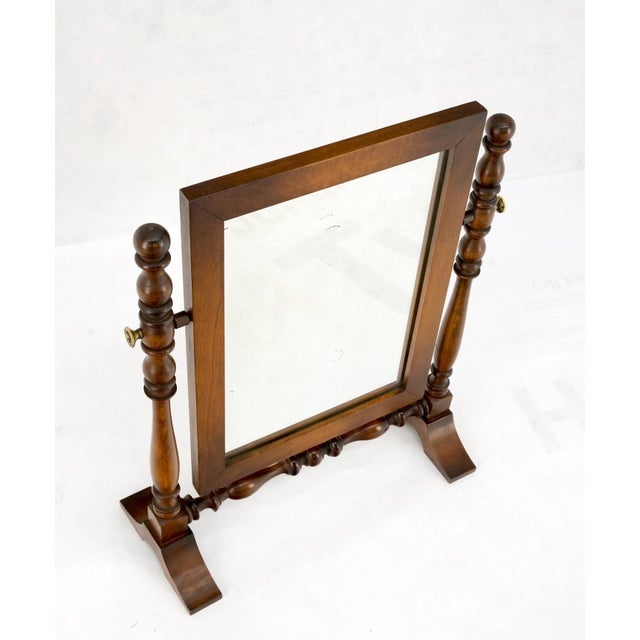 Country Style Brass & Colonial Maple Shaving Mirror For Sale - Image 6 of 11