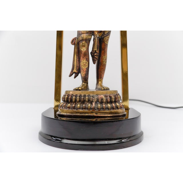 Vintage Tara Buddha Statue Table Lamp, 1960s For Sale - Image 13 of 17