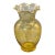 Vintage Amber Yellow Hand Blown Glass Ruffled Rim Vase 10.5'' Tall For Sale