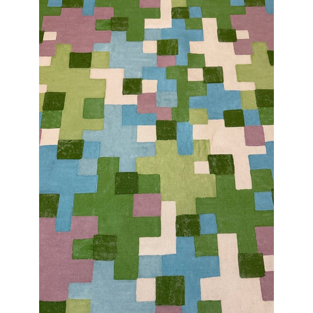 2020s Thibaut F945045 Pixel Lavender and Green Fabric 1 1/2 Yards For Sale - Image 5 of 5