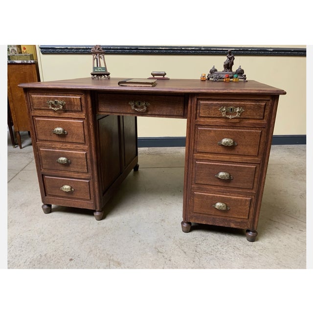 Antique Art Nouveau Freestanding Desk, 1915 For Sale - Image 6 of 12