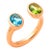 Toi Et Moi Gemstone Ring: Topaz and Peridot, Size 6.75 For Sale