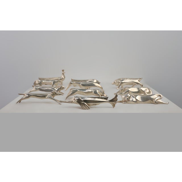 Menagerie by Edouard Marcel Sandoz for Christofle Gallia, France, 1920s, Set of 12 For Sale - Image 10 of 16