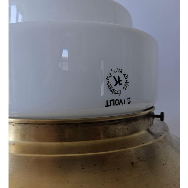 Art Deco Brass and Milk Glass Flush Mount by Franta Anyz, 1930s For Sale - Image 14 of 15