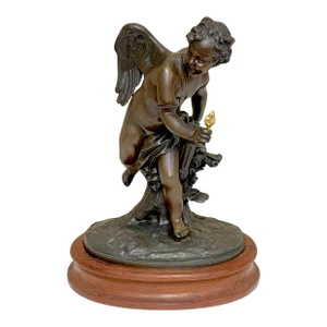 19th Century French Bronze Figure of Cupid (Angel) Attributed to Auguste Moreau