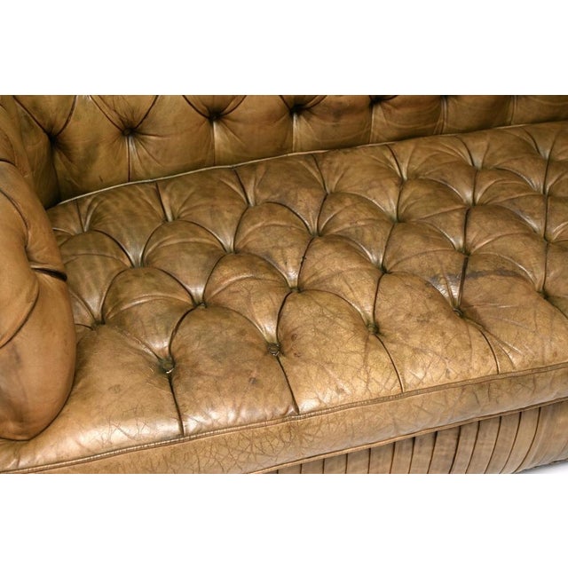 Antique Deep-Buttoned Leather Chesterfield Sofa, 1930s For Sale - Image 11 of 14