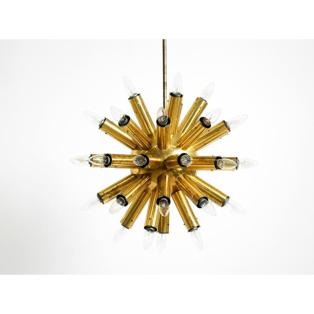 Beautiful, giant 1960s space age brass ceiling lamp by j.t. Kalmar. a stunning, high-quality, timeless design from the...