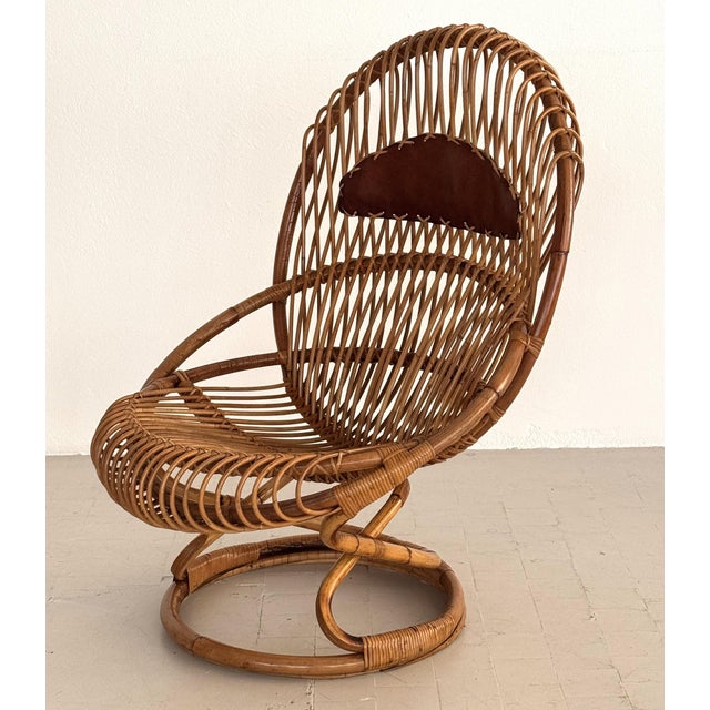 1970s Organic Bamboo Rattan Chair by Tito Agnoli for Pierantonio Bonacina, 1960s For Sale - Image 5 of 16