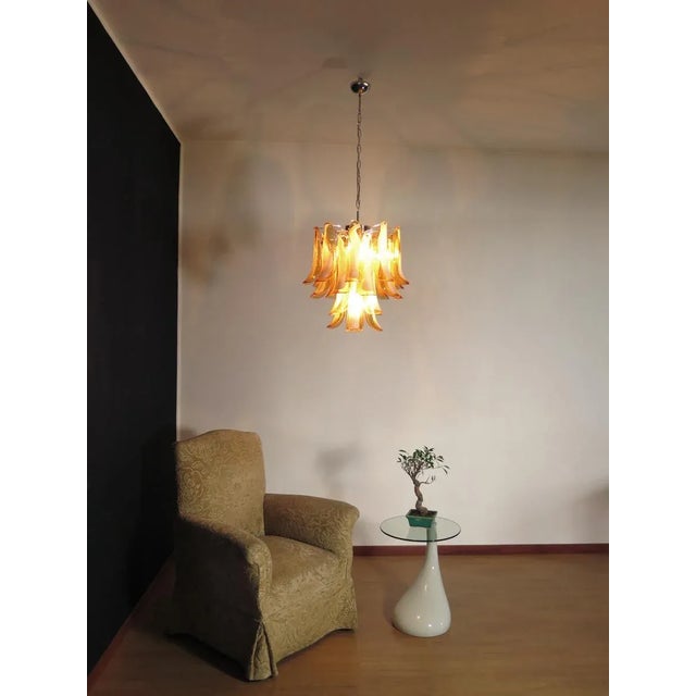 Orange Vintage Italian Murano Chandelier, 1990 For Sale - Image 8 of 13