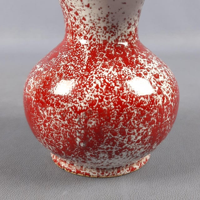 Red Vintage Ceramic Majolica Vase, 1960s For Sale - Image 8 of 14