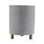 Contemporary Iron Metal Planter with Geometric Design and Wood Legs (Set of 3) For Sale - Image 3 of 4