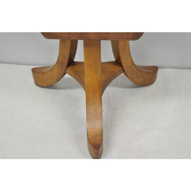 Vintage Mid Century Modern Mahogany Adolf Loos Theban Style Tripod Saddle Stool For Sale In Philadelphia - Image 6 of 17