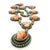 Indian Coral and Diamond Necklace in Oxidized Silver and 14k Gold, C. 1980 For Sale - Image 9 of 11