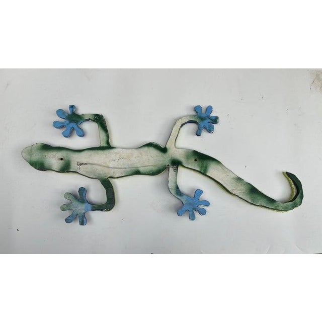 Monumental Glazed Ceramic Gecko Wall Sculpture by Rexx Fischer, Florida Artist For Sale - Image 4 of 6