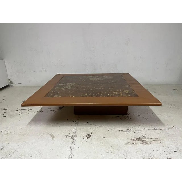 Large Leather Living Room Table, 1960s For Sale - Image 9 of 9