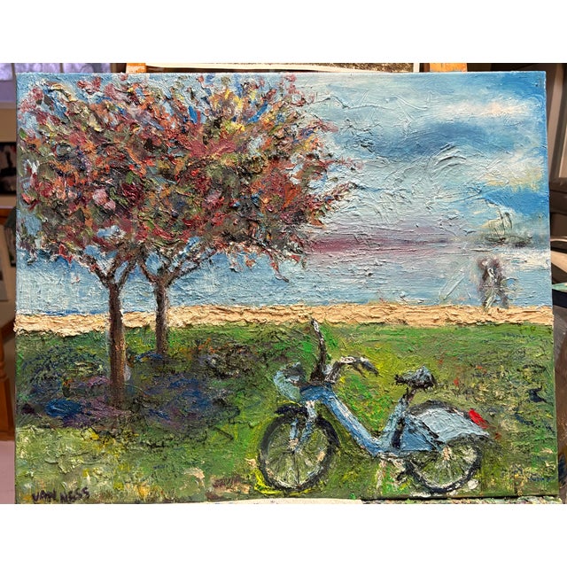 “Need a Lyft?”, Original Oil Painting, Framed Art, Lakeside Painting For Sale In Saint Louis - Image 6 of 8