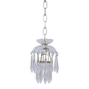1950s Vintage Layered Chandelier With Cut Glass Dish