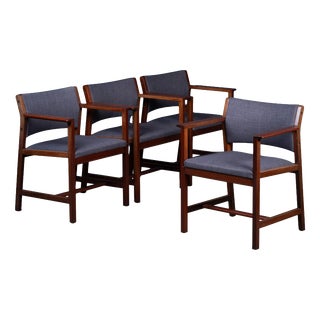 Model BM73 Armchairs by Børge Mogensen for Fredericia, 1960s, Set of 4 For Sale