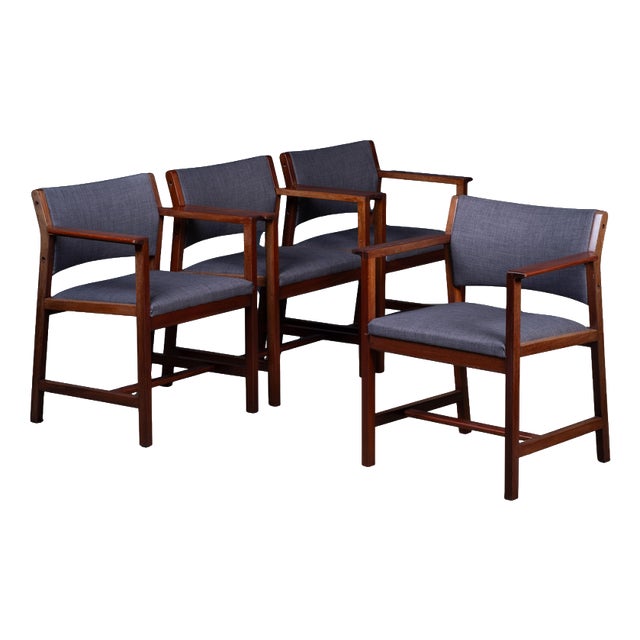 Model BM73 Armchairs by Børge Mogensen for Fredericia, 1960s, Set of 4 For Sale