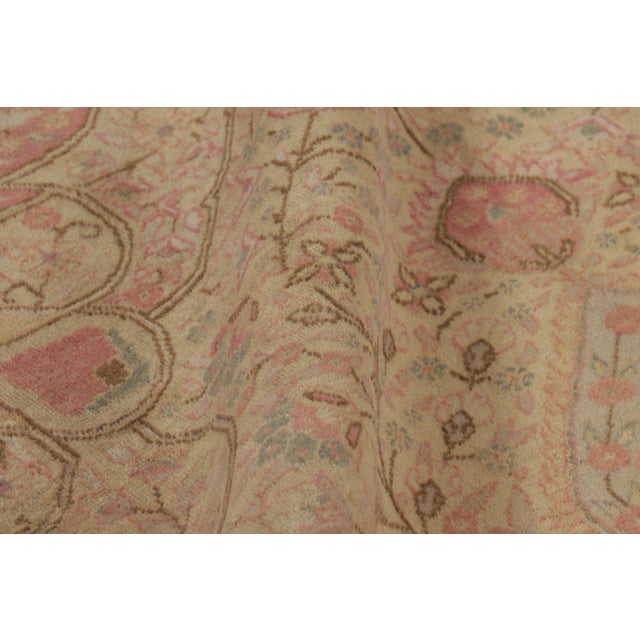 Textile Vintage Turkish Sivas Rug in Beige With Pink Medallion For Sale - Image 7 of 8