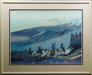 Earl Biss "Blizzard Along the Beartooth Range" Framed Hand Signed