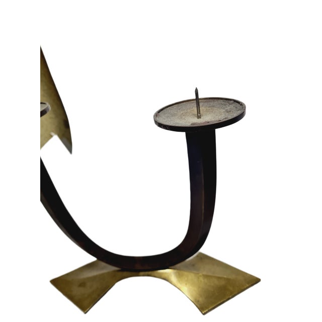 Art Deco Style 2-Armed Candleholder, Germany, 1950s For Sale - Image 10 of 16