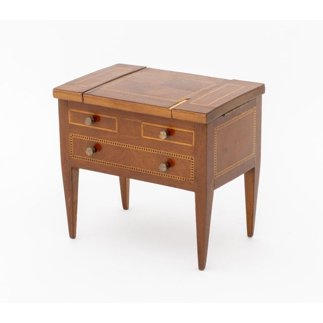 Three Vintage Salesman Sample Pembroke Tables and a Marquetry Writing Table For Sale - Image 10 of 14