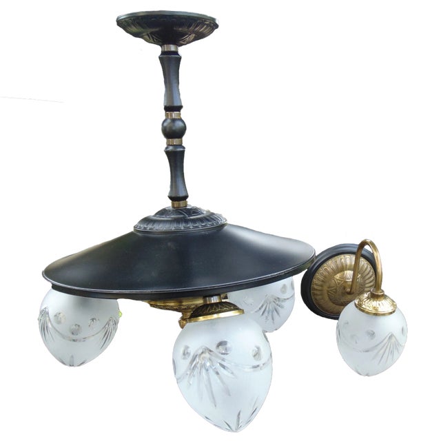 Vintage Ceiling Light and Wall Light, 1970s, Set of 2 For Sale