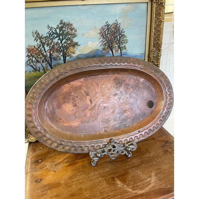 A beautifully aged vintage serving tray by Marsar Arte y Cobre, crafted in Puerto Vallarta, Jalisco, Mexico.This hand-...