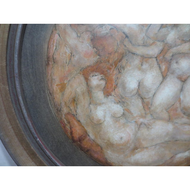 Late 20th Century Painting by Charles Burdick Tondo Form Circa 2002 For Sale - Image 5 of 8