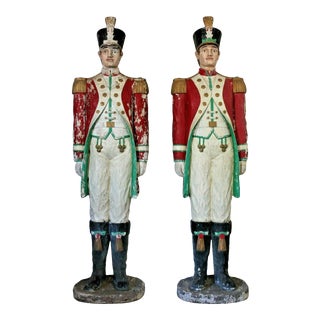 1950's Vintage Lifesize Formed and Patinated Department Store Christmas Soldiers - a Pair For Sale