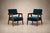 Mid-Century Modern Brazilian Modern Armchairs in Imbuia Wood and Deep Petrol-Blue Mohair, Brazil, 1950s For Sale - Image 3 of 18