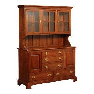 Stickley Chippendale Style Cherry China Cabinet For Sale