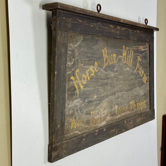 A very charming find; a trade sign from a horse farm. Though officially double sided the one side is more in tact....