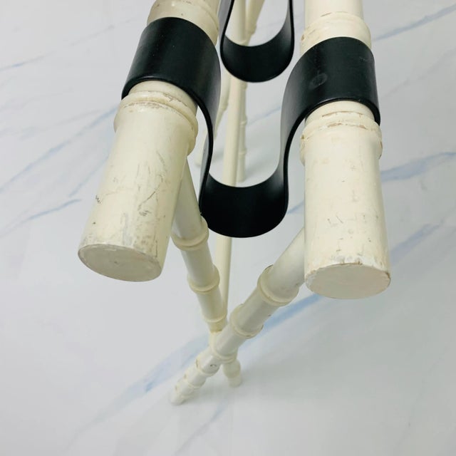 Vintage 1950’s Dorothy Draper Era Faux Bamboo Suitcase Luggage Rack For Sale - Image 9 of 10