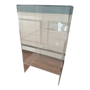 Clear Vintage Lucite Open Cabinet