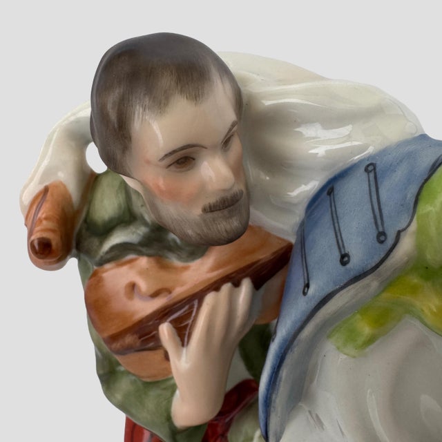 1966 Herend Hungary Hand-Painted Porcelain Dancing Musicians Figurine No. 5512 For Sale In Los Angeles - Image 6 of 9