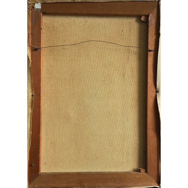 Tan Vintage Realist Female Figurative Studio Portrait (Ca. 1950, Oil on Canvas)/Degas For Sale - Image 8 of 9