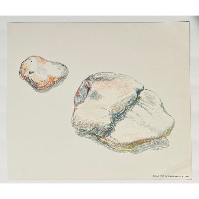 1967 Neil Meitzler Stone Still Life Drawing For Sale - Image 4 of 4