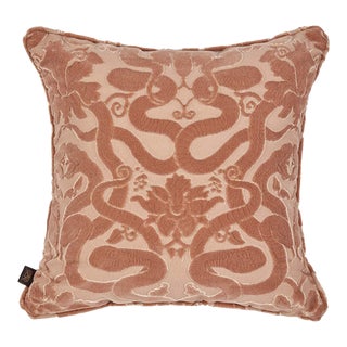 House of Hackney Anaconda Medium Cut-velvet Cushion - Dusky Pink For Sale