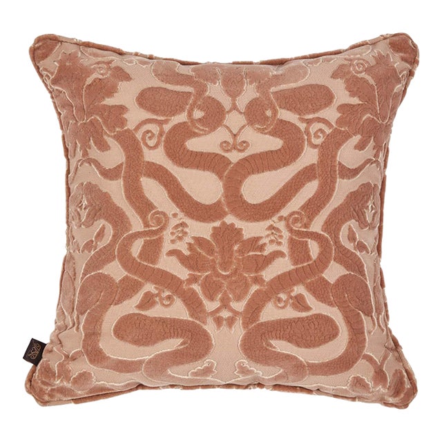 House of Hackney Anaconda Medium Cut-velvet Cushion - Dusky Pink For Sale
